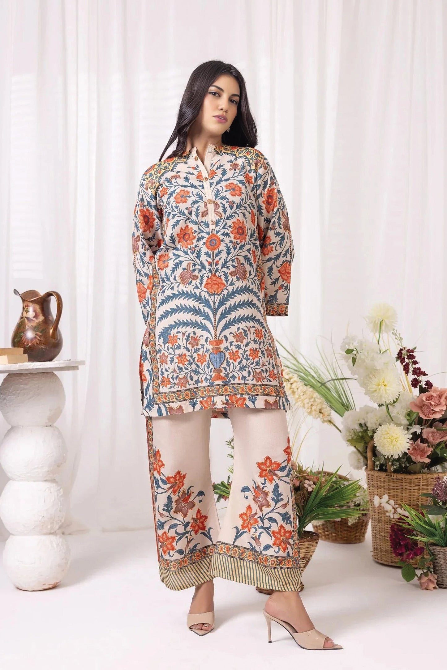 Printed Unstitched Co-Ord Set- 400