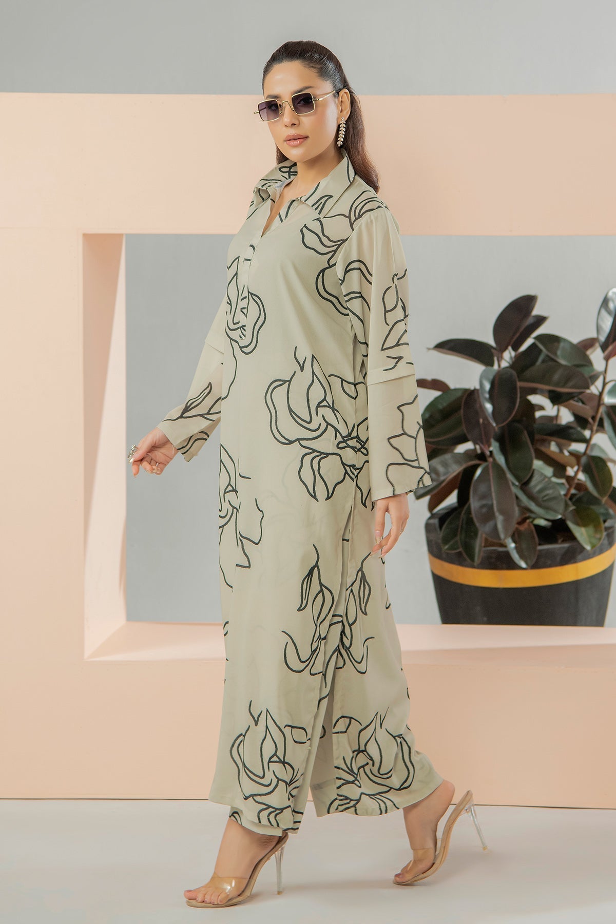 Printed Unstitched Co-Ord Set - L014