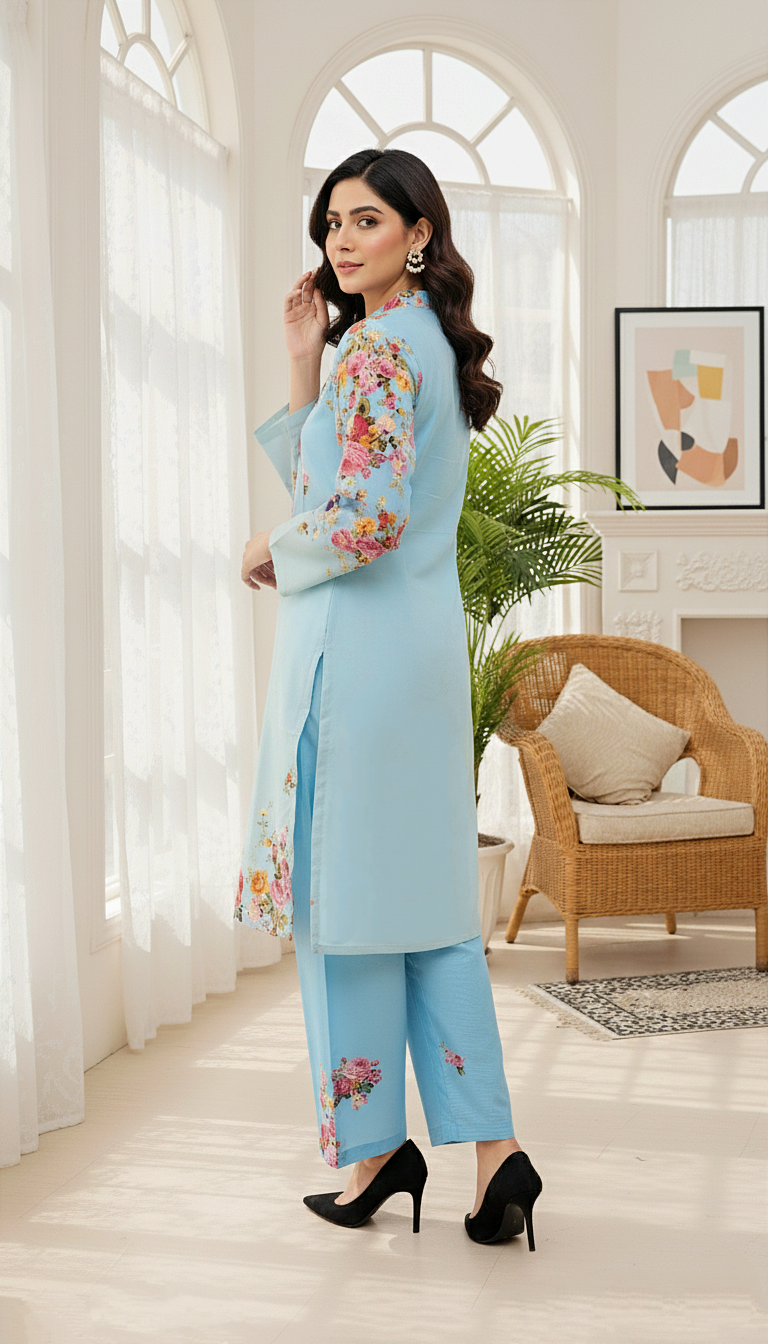 Printed Unstitched Co-Ord Set - 1177