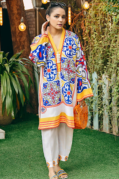 Printed Unstitched Co-Ord Set - 116