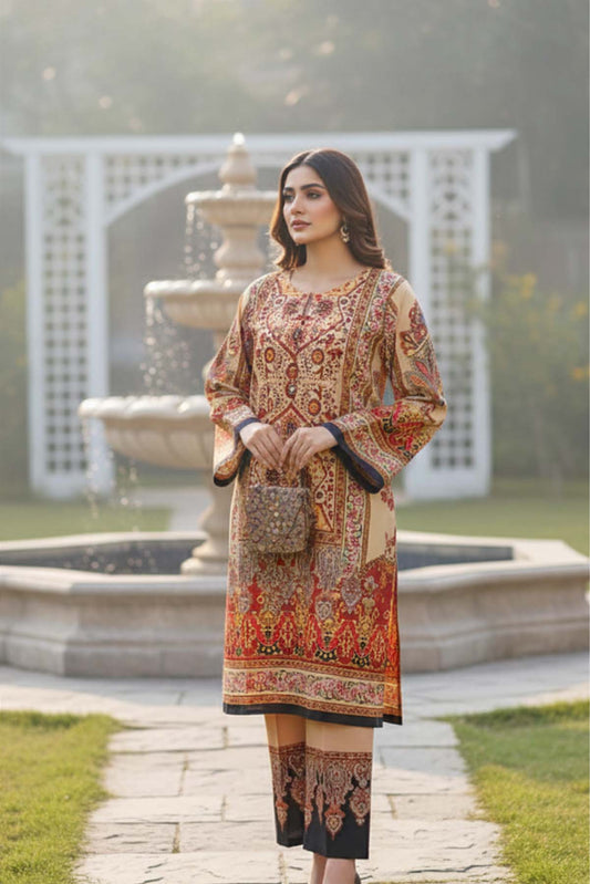 Printed UnstitchedCo-Ord Set - 1166