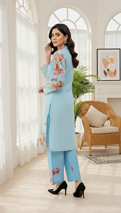 Printed Unstitched Co-Ord Set  - 1177